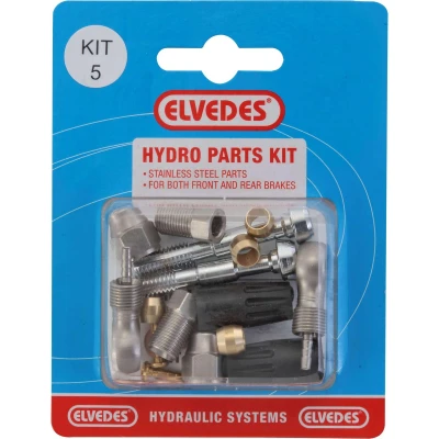 Afbeelding van hydraulische onderdelen Kit 5 M8 + banjo RVS voor Elvedes leiding (op kaart)