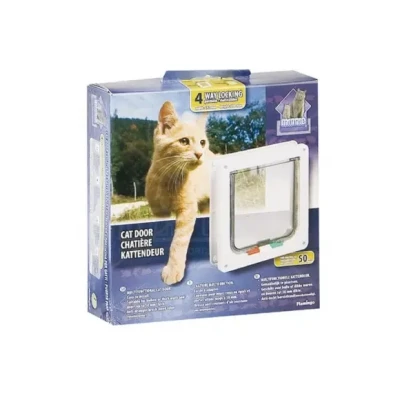 Afbeelding van Flamingo Kattenluik 4way Wit 192 x 200 mm