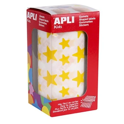 Afbeelding van Apli kids 4887 rol met 2360 sterstickers, 11 mm en 20 mm, geel