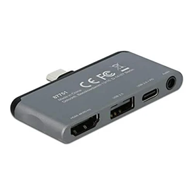 Afbeelding van Delock Minidock (USB C, 1 Havens), Docking station + USB hub, Grijs