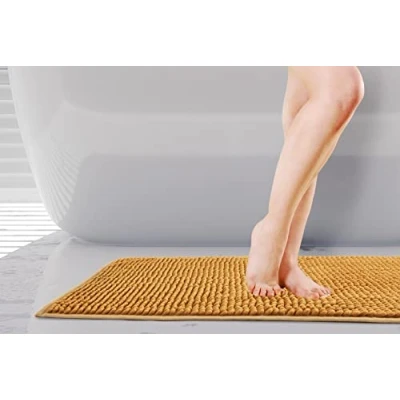 Afbeelding van Emma Barclay Noodle Badmat, antislip, zacht, oker, 45 x 75 cm