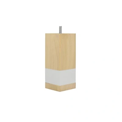 Afbeelding van La Fabrique de Pieds Set van 4 bedpoten, hout, licht gelakt, 15 x 6 cm