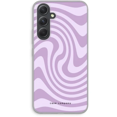 Afbeelding van Case Company® hoesje geschikt voor Samsung Galaxy A54 Swirl Paars Soft Cover Telefoonhoesje Bescherming aan alle Kanten en Schermrand