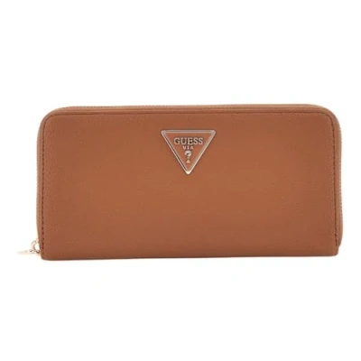 Afbeelding van GUESS Portemonnee Laurel SLG Large Zip Around Wallet Cognac Lichtbruin