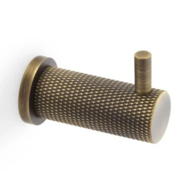 Afbeelding van Brunel &quot;Knurled&quot; Kledinghaak Massief messing Satijn Copy