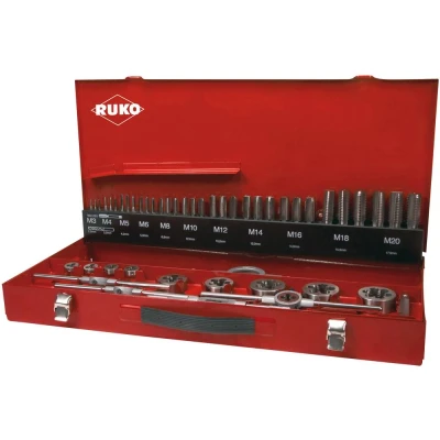 Afbeelding van RUKO 245040 Draadsnijderset M3, M4, M5, M6, M8, M10, M12, M14, M16, M18, M20 54 Metalen cassette