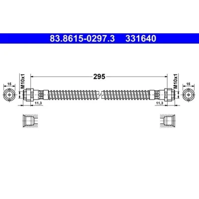 Afbeelding van ATE 83.8615 0297.3 Remslang 295mm