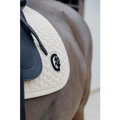 Afbeelding van Kentucky Zadeldekje Plaited 3D Logo Dressuur Beige Full