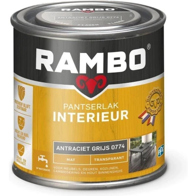 Afbeelding van Rambo Interieur Lak Transparant Mat Antraciet Grijs 0774 0,75 liter