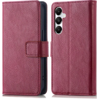 Afbeelding van iMoshion Hoesje Geschikt voor Samsung Galaxy A55 Met Pasjeshouder Luxe Bookcase donkerrood