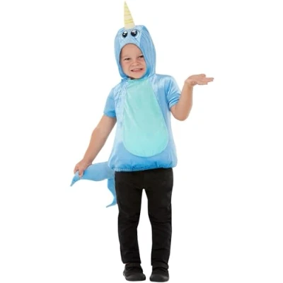 Afbeelding van Smiffys Toddler Narwhal Kinder Kostuum Kids tm 2 jaar Blauw