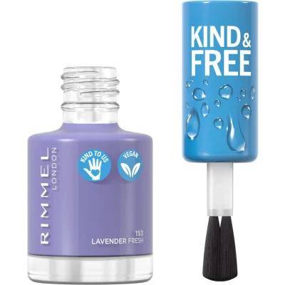 Afbeelding van 1+1 gratis: Rimmel KIND &amp; FREE Vegan Nagellak 153 Lavender Light 8 ml