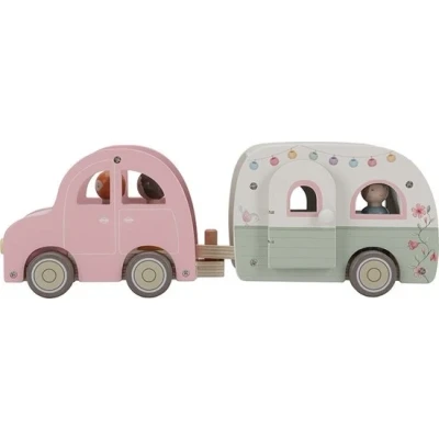 Afbeelding van Little Dutch Speelgoed auto met caravan