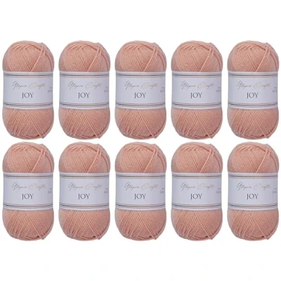 Afbeelding van Utopia Crafts JOY Uni Brei en haakgaren, zacht, onderhoudsvriendelijk, 100% polyacryl, 10 bollen van 50 g, 150 m (poederroze)