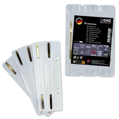 Afbeelding van SIGNZ 75 stuks kunststof bindstrips (PP), 25 x 3 kleuren, recyclebaar gemaakt in Duitsland (75 stuks, wit, wit)