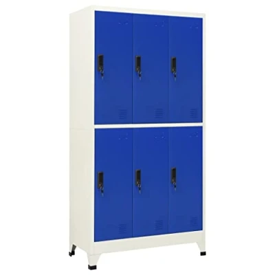Afbeelding van Lockerkast 90x45x180 cm staal grijs en blauw