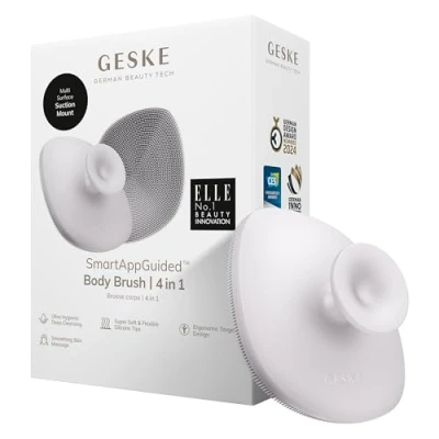 Afbeelding van GESKE Body Brush 4 in 1 design met metalen ring reinigingsborstel professionele dieptereiniging zachte siliconen borstelharen ergonomische handgreep twee vingers