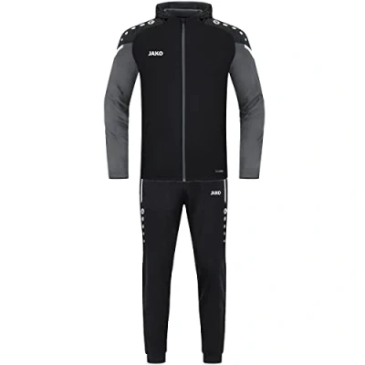 Afbeelding van JAKO Polyester Prestatietrainingspak met capuchon, Uniseks Volwassene, Zwart/Zacht Geel, 4XL