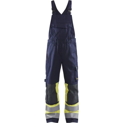 Afbeelding van Blaklader Multinorm bretelbroek Klasse 1 2607 1514 Marine/High Vis Geel D92