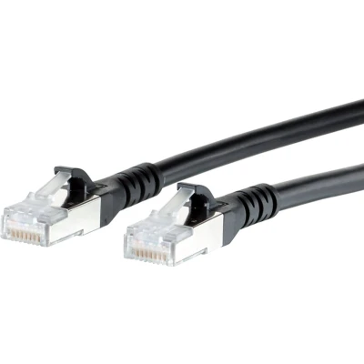 Afbeelding van Metz Connect 1308451000 E RJ45 Netwerkkabel, patchkabel CAT 6A S/FTP 1.00 m Zwart Snagless 1 stuk(s)