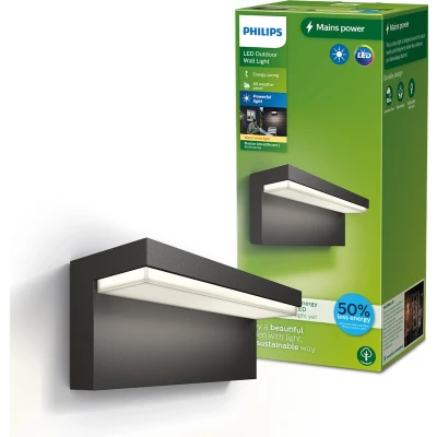 Afbeelding van Philips Bustan 8720169257252 LED buitenlamp (wand) 3.8 W Antraciet