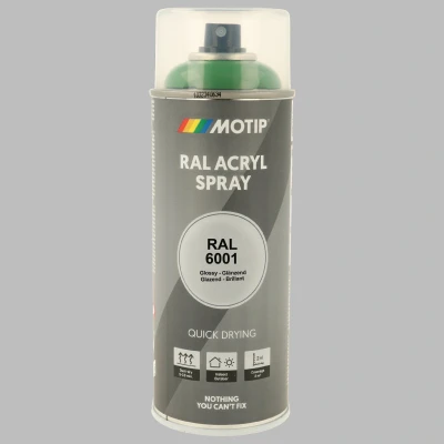 Afbeelding van Motip industrial acryllak hoogglans RAL 6001 smaragdgroen 400 ml
