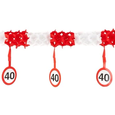 Afbeelding van 40e verjaardag decoratie slinger man vrouwen mannen tafeldecoratie