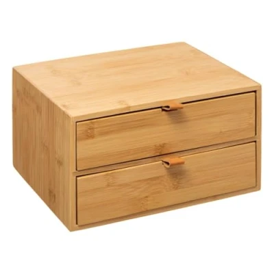 Afbeelding van Five® Bamboe bakjes met 2 lades Hout Duurzaam (25 x 14,5 20)