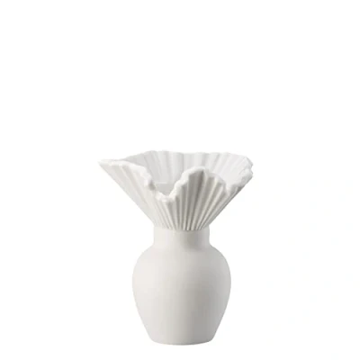 Afbeelding van Rosenthal Miniaturvasen Vaas Falda wit mat 10 cm