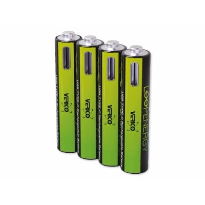 Afbeelding van Verico LoopEnergy USB C Oplaadbare batterij (USB C) Li ion 600 mAh 1.5 V 4 stuk(s)