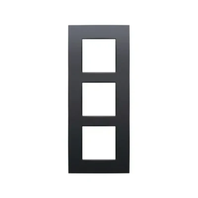 Afbeelding van Drievoudige afdekplaat, 60 mm centerafstand, verticaal, Niko Intense anthracite coated