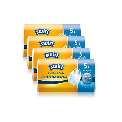 Image de Swirl Bad &amp; Kosmetik Lot de 4 rouleaux 40 sacs transport antibactériens Blanc 5 l