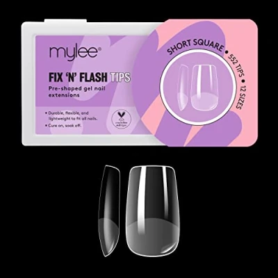 Image de Mylee Capsules Fix &amp; Flash Embouts Souples en Gel, Couverture Complète, Extensions d&#039;Ongles Flexibles et Résistantes, 12 Tailles, 552 Pièces, Pour Tous les Ongles