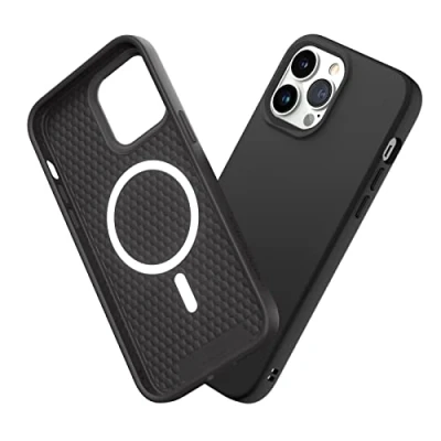 Afbeelding van RHINOSHIELD Hoesje compatibel met [iPhone 13 Pro Max] SolidSuit Magsafe dunne hoes schokabsorberende technologie en premium matte afwerking klassiek zwart