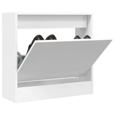 Afbeelding van Schoenenkast 60x21x57 cm bewerkt hout wit