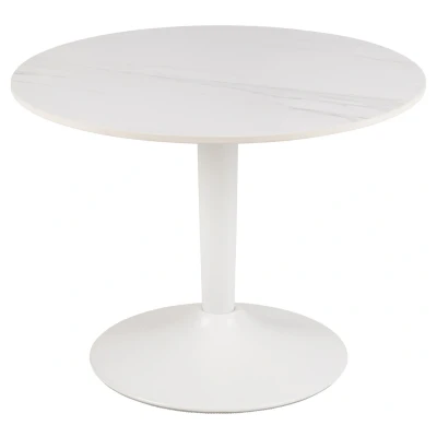 Afbeelding van Hioshop Mitol salontafel Ø60cm keramiek wit.