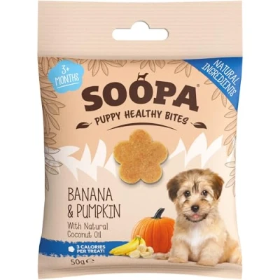 Afbeelding van Soopa gezonde bites hondensnacks banaan &amp; pompoen puppy vegan vegetarisch