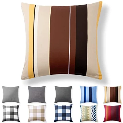 Afbeelding van Alreya Versterkte katoenen kussenhoes 50 x cm 100% katoen met YKK rits Superzacht beige, golven Alleen