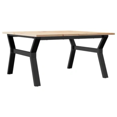 Afbeelding van vidaXL Salontafel Y frame 90x90x45 cm massief grenenhout en gietijzer