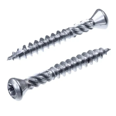 Afbeelding van SECCARO Set van 200 terrasschroeven 5 x 40 mm roestvrij staal C1 met snijpunt en snijinkeping, TX/binnenzeskant