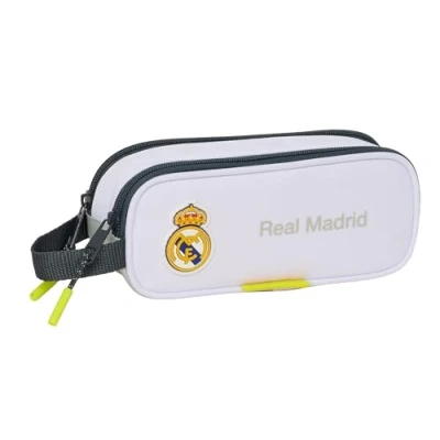 Afbeelding van Safta Real Madrid EQUIPACIÓN 25/26 Trousse double enfant, idéale pour les enfants d&#039;âge scolaire, confortable et polyvalente, qualité résistance, 21 x 6 8 cm, blanc, M, Décontracté
