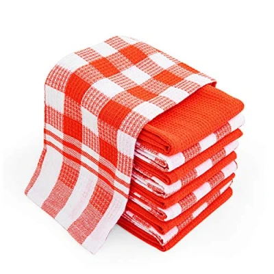 Afbeelding van Vaatdoeken, theedoeken katoen, keukenhanddoeken, keukenhanddoek, premium kwaliteit theedoeken, set van 10, ‎63,5 x 38,1 cm oranje