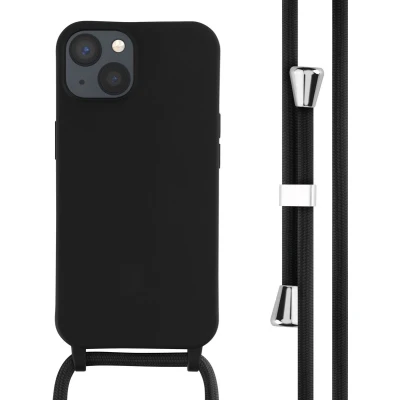 Afbeelding van iMoshion Hoesje met koord Geschikt voor iPhone 13 Color Backcover afneembaar Zwart