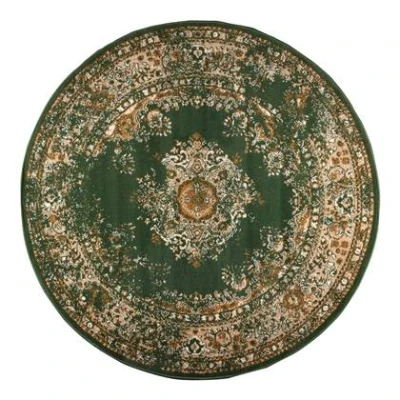 Afbeelding van Rond Vintage Vloerkleed Keshan groen Polypropyleen 190 Ø (L)