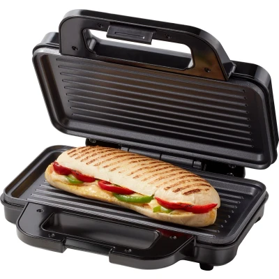 Afbeelding van Tomado TGP2001S XXL tosti ijzer Panini grill Grillapparaat Anti aanbaklaag 900 watt Zwart/rvs