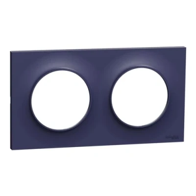 Image de Schneider Electric Odace Styl, plaque Cobalt 2 postes horiz./vert. entraxe 71mm S550704