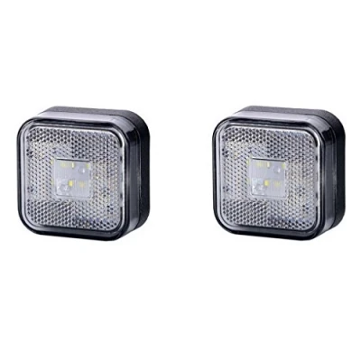 Afbeelding van 2 x 4 LED SMD wit begrenzingslamp Pagina Lamp 12 V 24 E markering Positie Auto Truck Voorlicht Universele