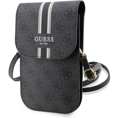 Afbeelding van Guess 4G Printed Stripe Heuptas (Scherm tot 7 Inch) Zwart