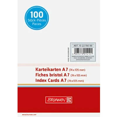 Afbeelding van Fontaine 102270000 tabblad (A7 unliniert, 100 stuks, vacuüm verpakt) wit