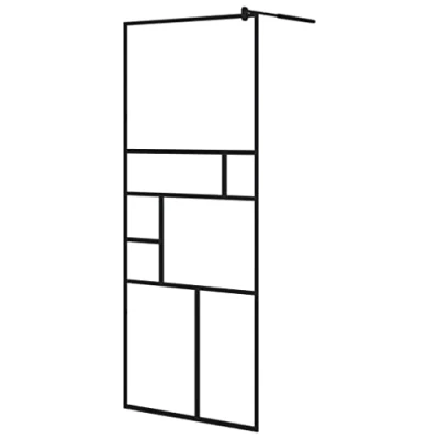 Afbeelding van vidaXL Douchewand van ESG glas, transparant, 80 x 195 cm, zwart